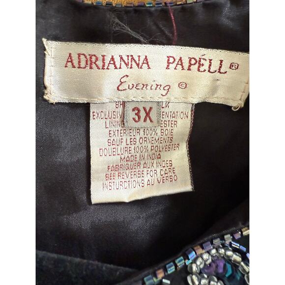 Adrianna Pappel Evening Black Beaded Dress, 3X - Picture 3 of 4